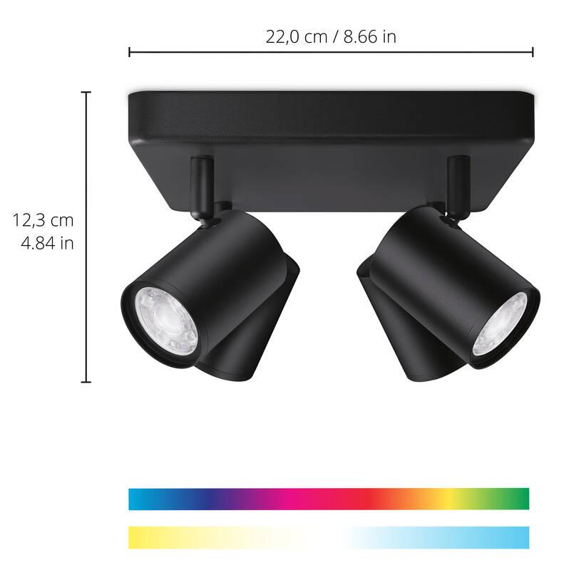 Bodové svítidlo WiZ IMAGEO Spots 4x5W SQ, RGB černé, Bodové, svítidlo, WiZ, IMAGEO, Spots, 4x5W, SQ, RGB, černé