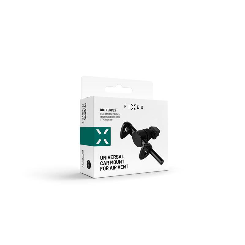 Držák na mobil FIXED Butterfly s uchycením do mřížky ventilace černý