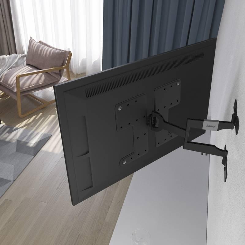 Držák TV Hama Ultraslim OLED, polohovatelný, pro úhlopříčky 32" až 65", nosnost 30 kg černý