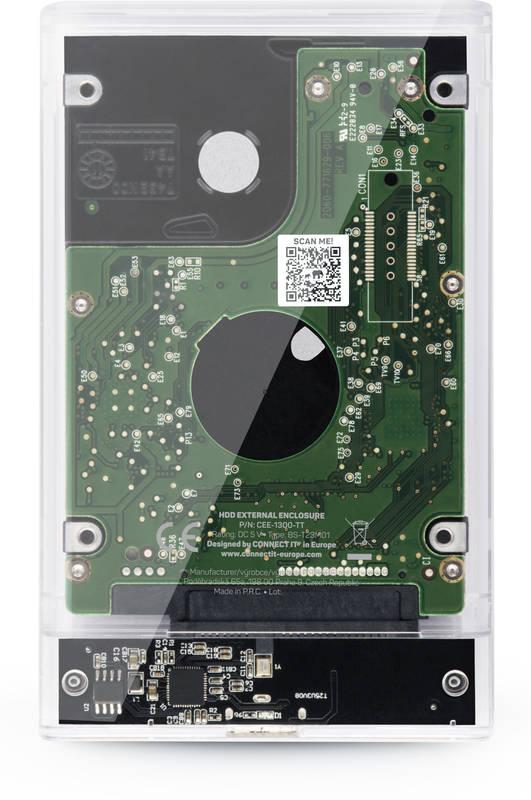 Externí rámeček Connect IT ToolFree CLEAR externí box pro HDD 2,5" SATA, USB 3.0