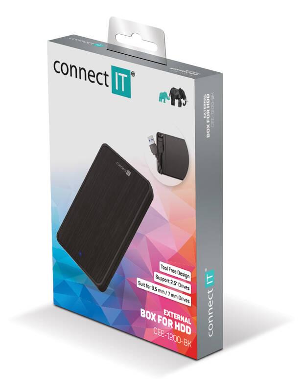 Externí rámeček Connect IT ToolFree LITE externí box pro 2,5" HDD SDD SATA, USB 3.0