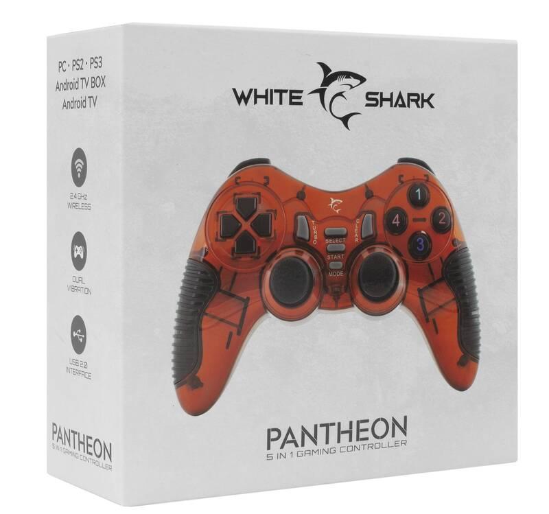 Gamepad White Shark PHANTEON pro PC PS2 PS3 Android BOX TV červený