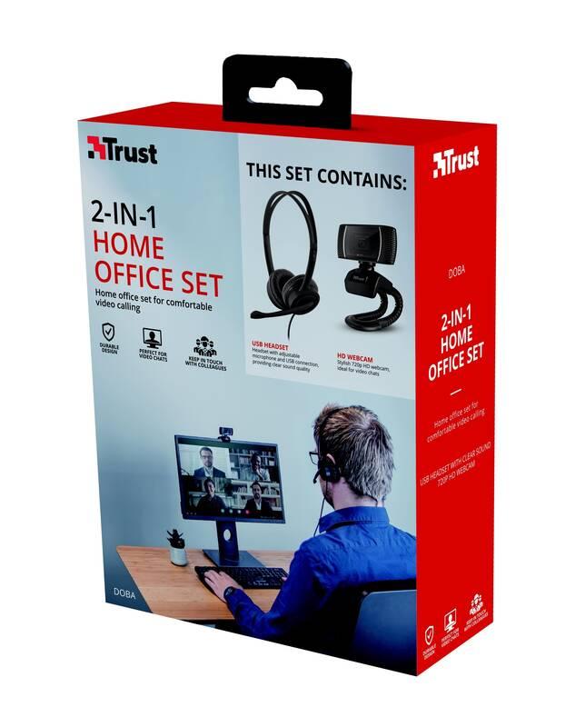 Headset Trust Doba 2-in-1 Home Office Set HD webcam černý, Headset, Trust, Doba, 2-in-1, Home, Office, Set, HD, webcam, černý