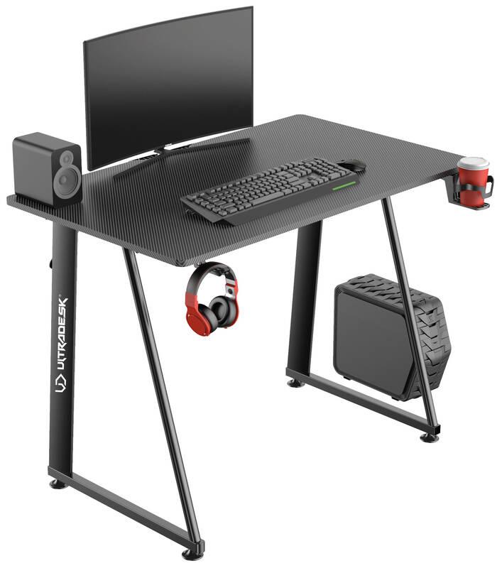 Herní stůl ULTRADESK ENTER V2 100 x 60 cm černý