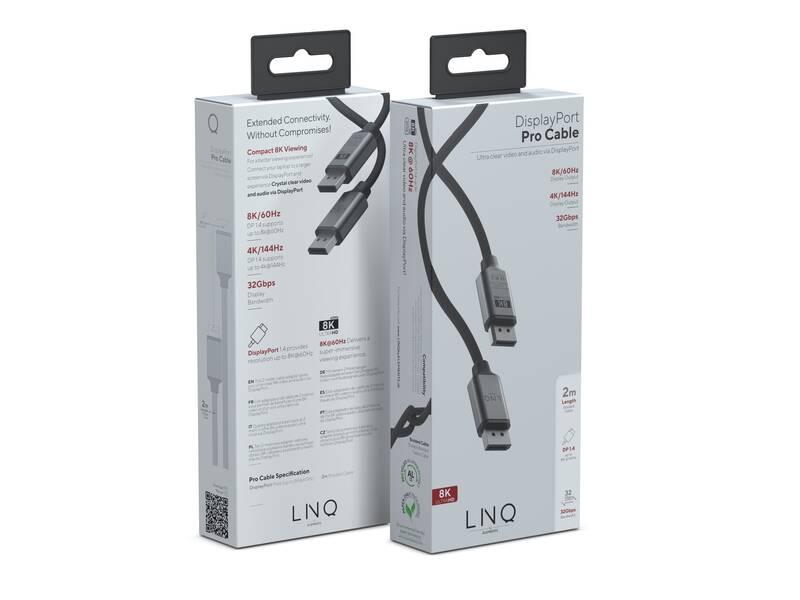 Kabel Linq byELEMENTS DisplayPort DisplayPort, 8K 60Hz PRO, 2m černý