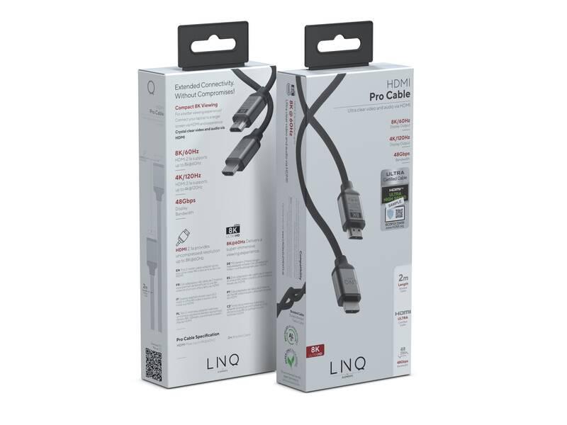 Kabel Linq byELEMENTS HDMI HDMI, 8K 60Hz PRO, 2m černý
