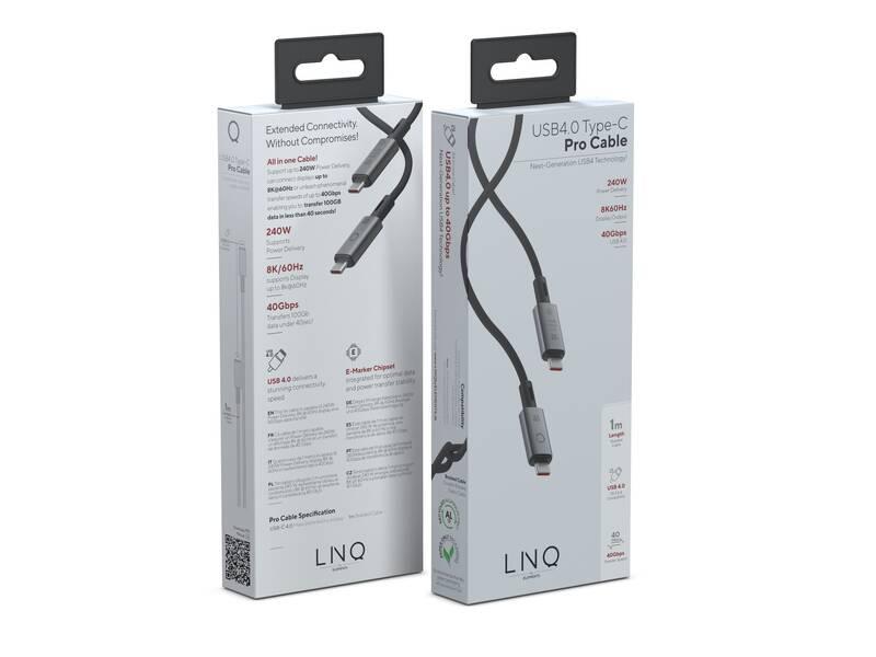 Kabel Linq byELEMENTS USB-C USB-C, 240W, 1m černý, Kabel, Linq, byELEMENTS, USB-C, USB-C, 240W, 1m, černý