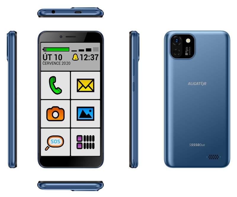 Mobilní telefon Aligator S5550 Senior modrý