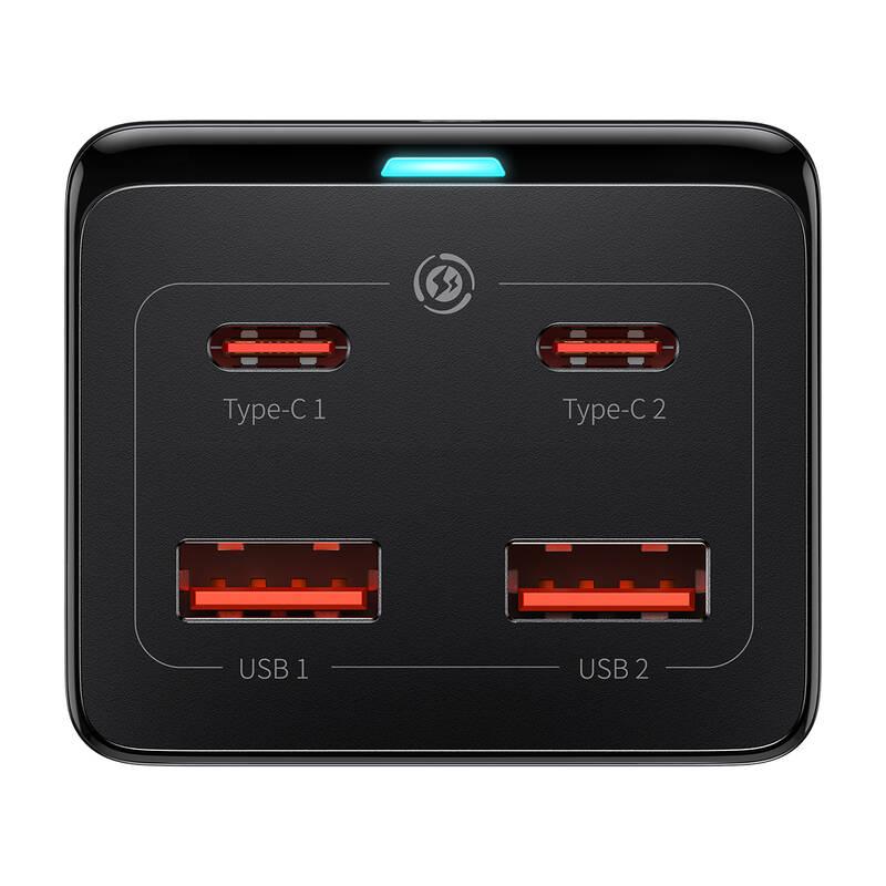 Nabíječka do sítě Baseus GaN3 Pro, 2x USB-C, 2x USB-A, AC, 100W kabel 1.5m USB-C kabel 1m černá