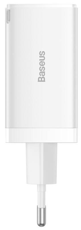 Nabíječka do sítě Baseus GaN5 Pro, 2x USB-C, USB-A, 65W USB-C kabel 1m bílá