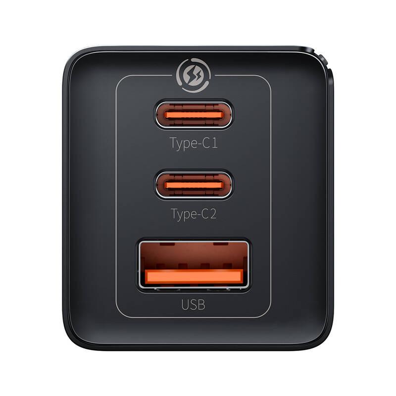 Nabíječka do sítě Baseus GaN5 Pro, 2x USB-C, USB-A, 65W USB-C kabel 1m černá