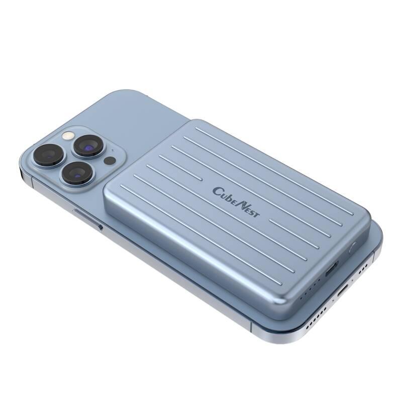 Powerbank CubeNest 5000mAh, Magnetic modrá