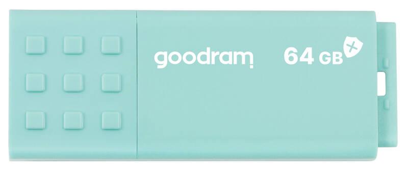 USB Flash Goodram UME3 CARE 64GB USB 3.0 tyrkysový
