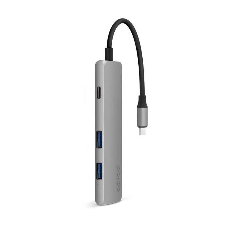 USB Hub Epico USB-C 4K HDMI, USB-C 3.0 PD 60W, 2x USB šedý