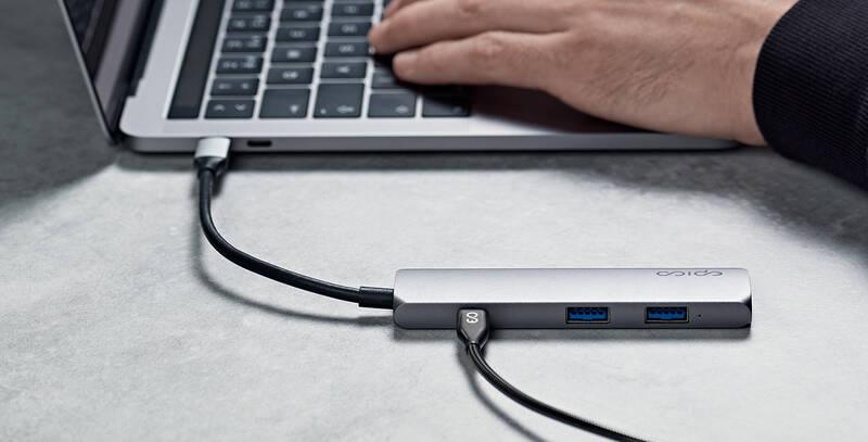 USB Hub Epico USB-C 4K HDMI, USB-C 3.0 PD 60W, 2x USB šedý