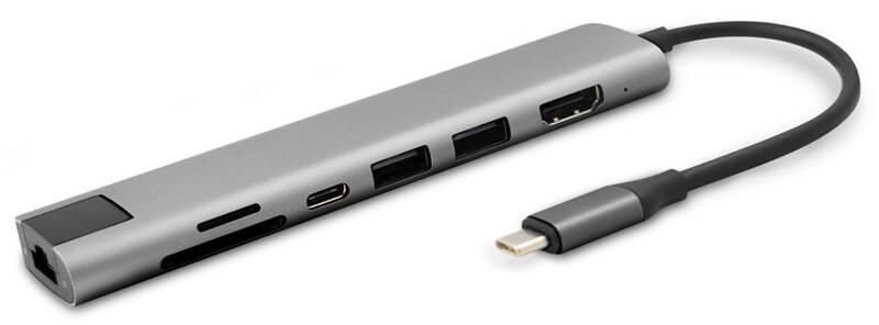 USB Hub Epico USB-C Multimedia 3 šedý
