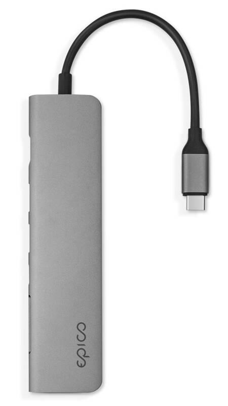 USB Hub Epico USB-C Multimedia 3 šedý, USB, Hub, Epico, USB-C, Multimedia, 3, šedý