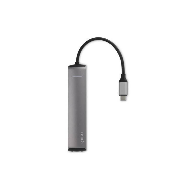 USB Hub Epico USB-C Slim šedý