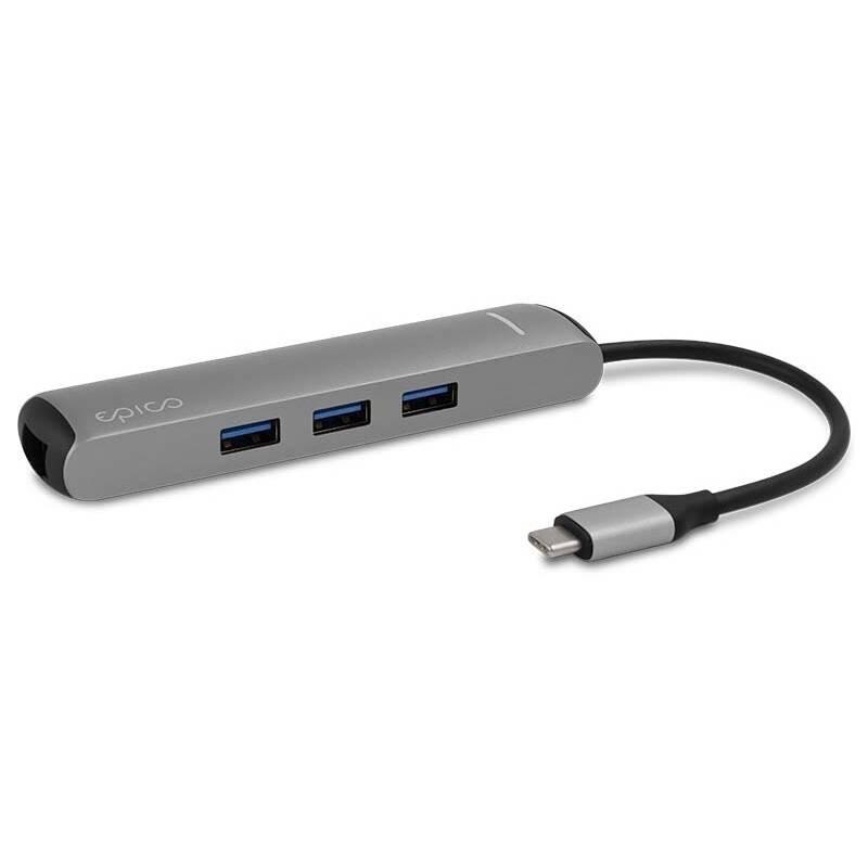 USB Hub Epico USB-C Slim stříbrný