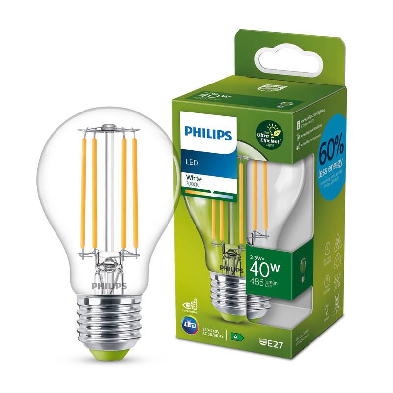 Žárovka LED Philips filament klasik, E27, 2,3W, bílá