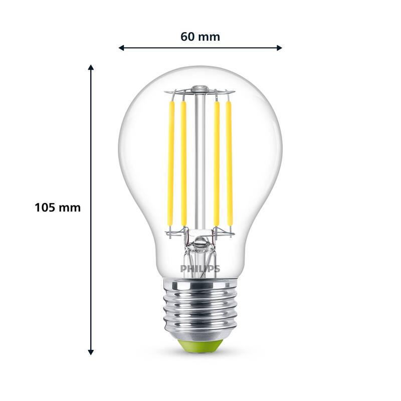 Žárovka LED Philips filament klasik, E27, 2,3W, studená bílá