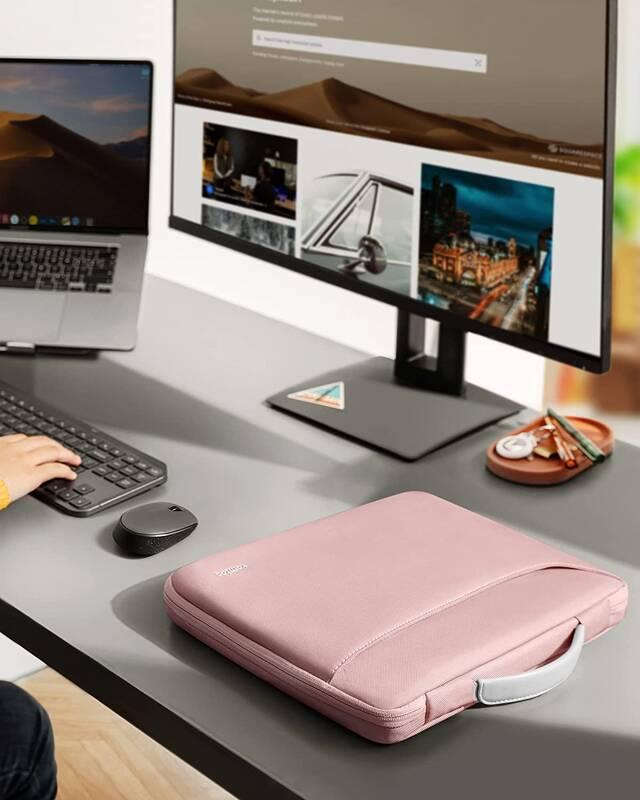 Brašna na notebook tomtoc Briefcase na 14" MacBook Pro růžová