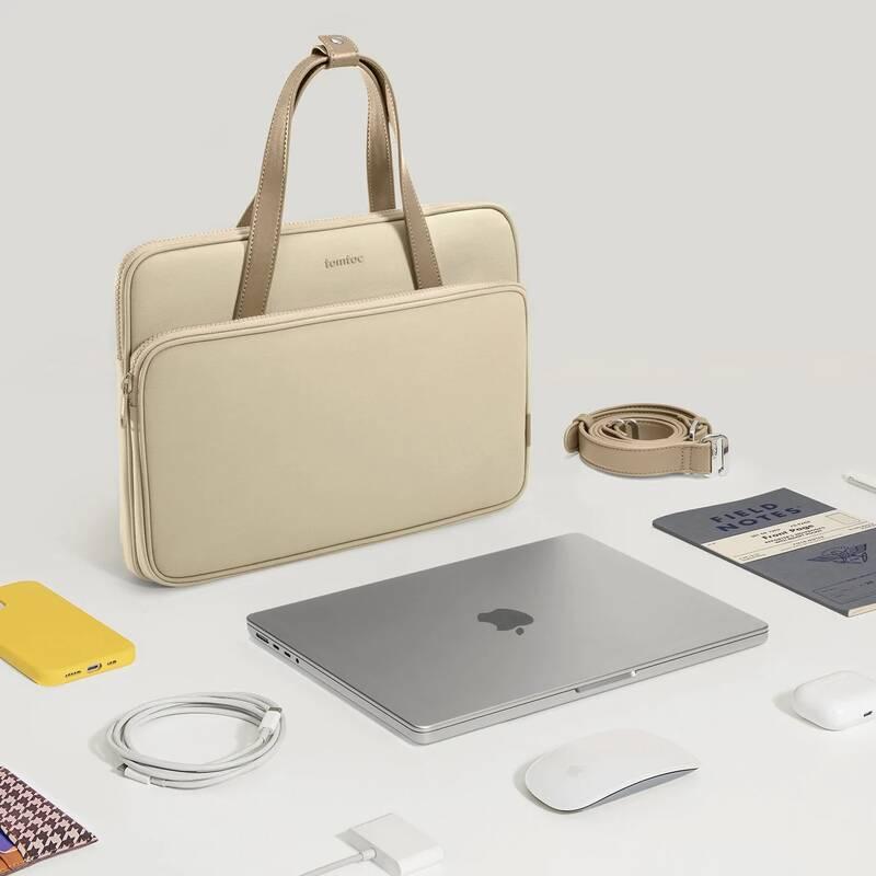 Brašna na notebook tomtoc Shoulder Bag na 14" a 13" MacBook Pro Air khaki