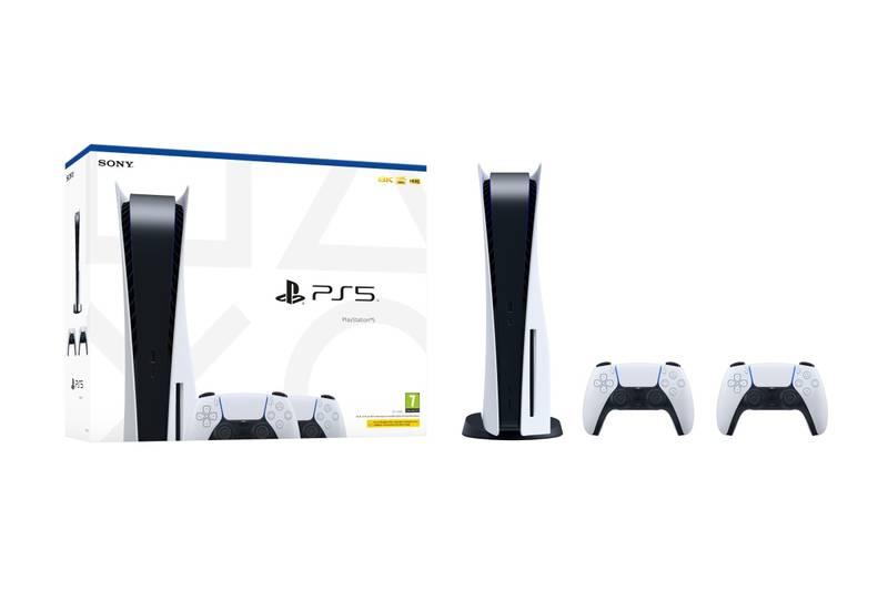 Herní konzole Sony PlayStation 5 2x bezdrátový ovladač DualSense bílá, Herní, konzole, Sony, PlayStation, 5, 2x, bezdrátový, ovladač, DualSense, bílá