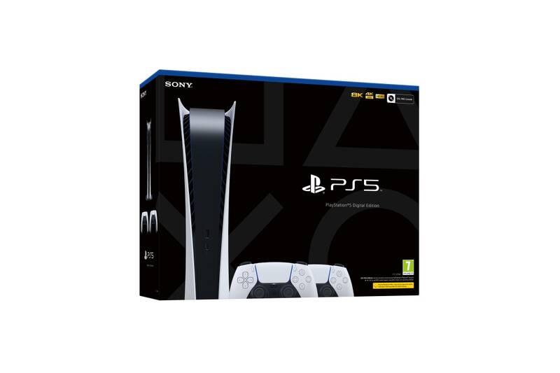 Herní konzole Sony PlayStation 5 Digital 2x bezdrátový ovladač DualSense bílá, Herní, konzole, Sony, PlayStation, 5, Digital, 2x, bezdrátový, ovladač, DualSense, bílá