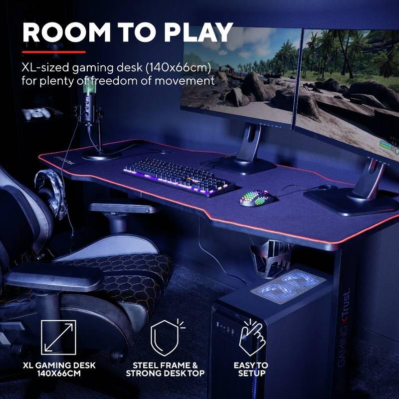 Herní stůl Trust GXT 1175 IMPERIUS černý