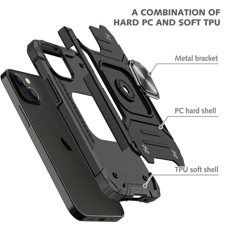 Kryt na mobil Lenuo Union Armor na Apple iPhone 14 černý