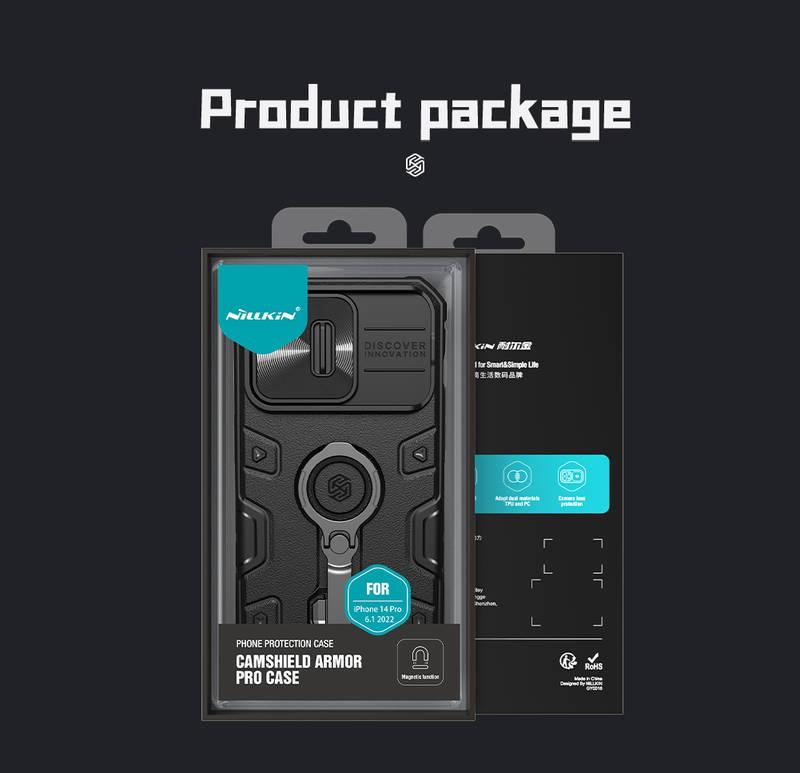 Kryt na mobil Nillkin CamShield Armor PRO Magnetic na Apple iPhone 14 Pro černý