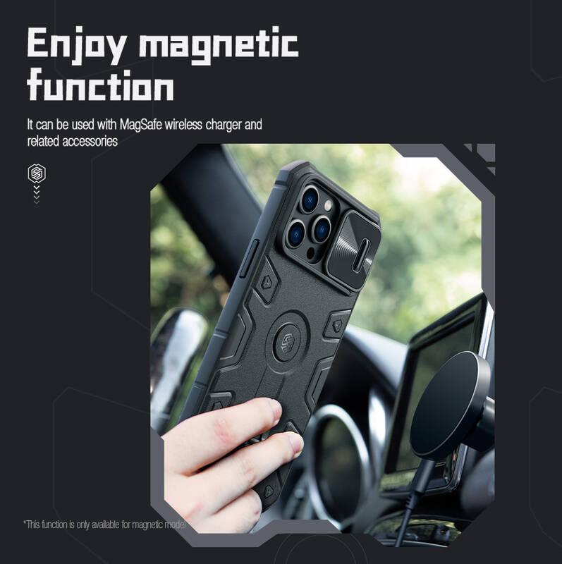 Kryt na mobil Nillkin CamShield Armor PRO Magnetic na Apple iPhone 14 Pro Max černý