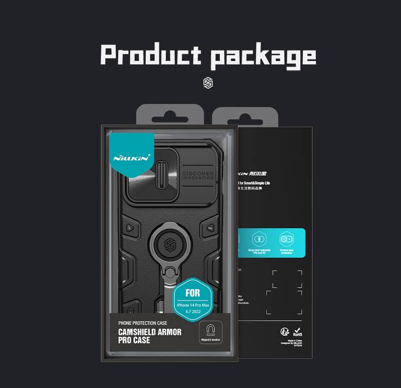 Kryt na mobil Nillkin CamShield Armor PRO Magnetic na Apple iPhone 14 Pro Max černý