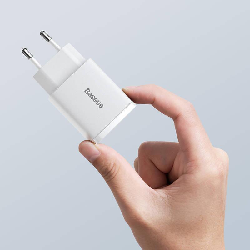 Nabíječka do sítě Baseus USB-A, USB-C, 20 W bílá