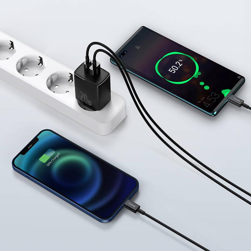 Nabíječka do sítě Baseus USB-A, USB-C, 20 W černá