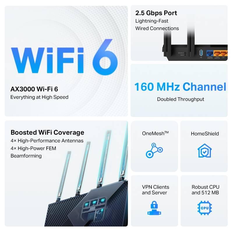 Router TP-Link Archer AX55 Pro černý