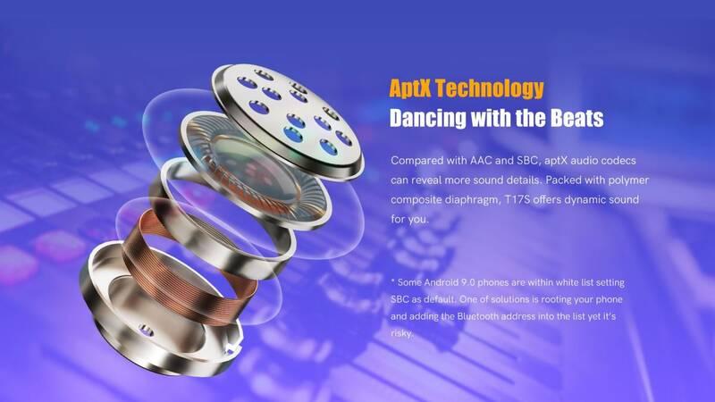 Sluchátka QCY T17S šedá