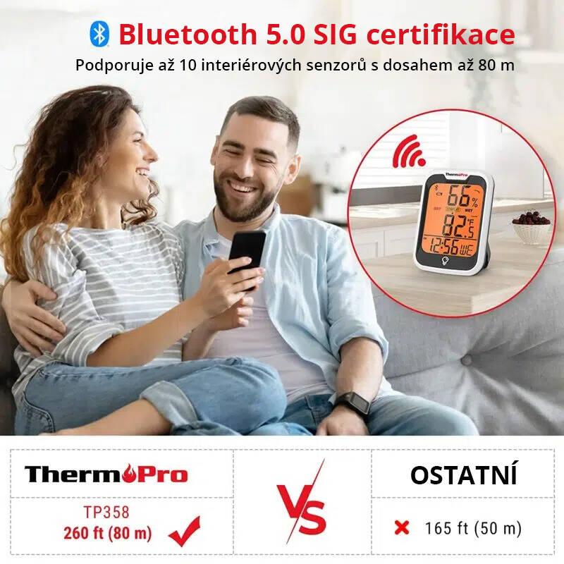 Teploměr ThermoPro TP358 BT bílý
