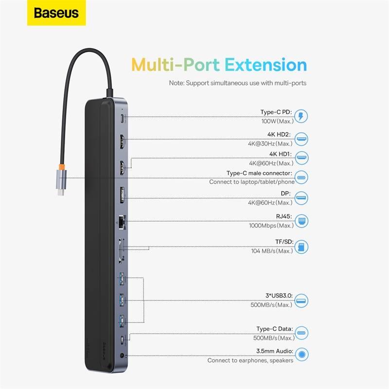 Dokovací stanice Baseus Baseus EliteJoy Gen2 12-Port USB-C