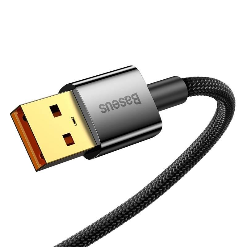 Kabel Baseus Explorer Series USB-A USB-C s inteligentním vypnutím 100 W, 1m černý