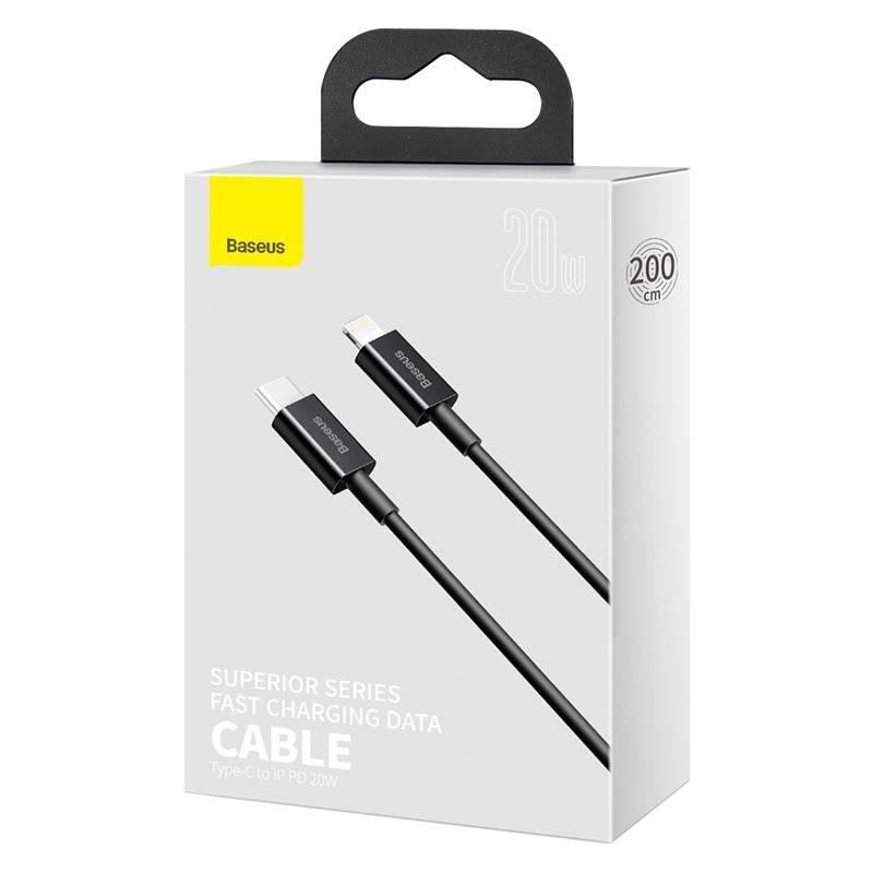 Kabel Baseus Superior Series Type-C Lightning 20W, 2m černý