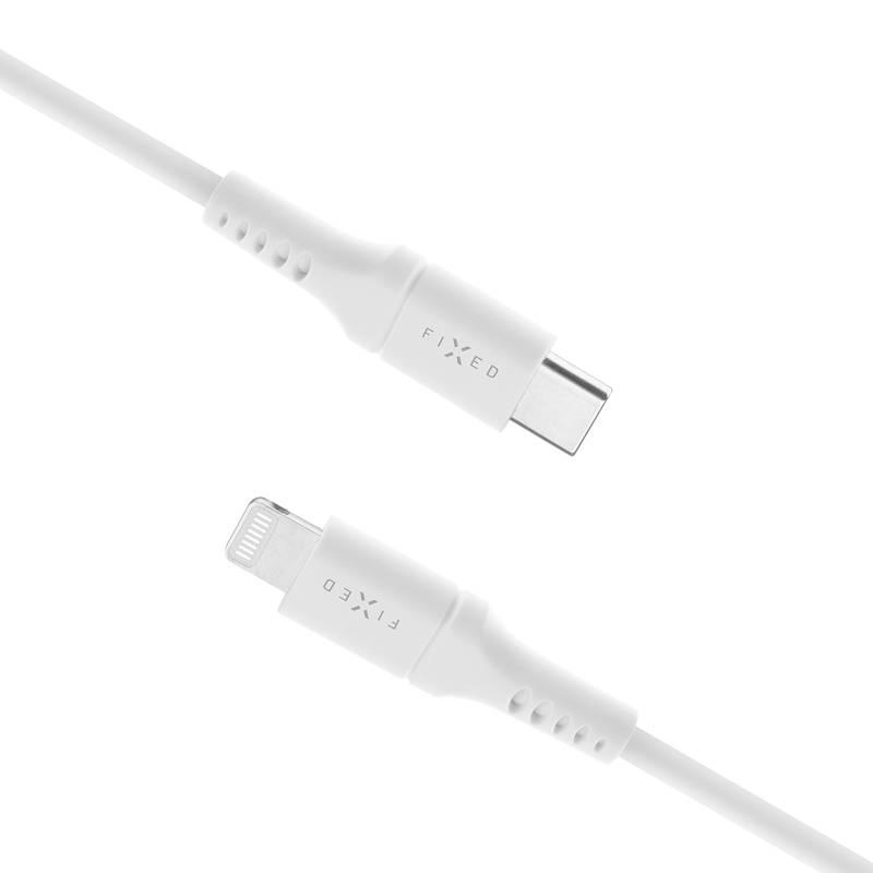 Kabel FIXED Liquid silicone USB-C Lightning s podporou PD, MFi, 1,2m bílý, Kabel, FIXED, Liquid, silicone, USB-C, Lightning, s, podporou, PD, MFi, 1,2m, bílý