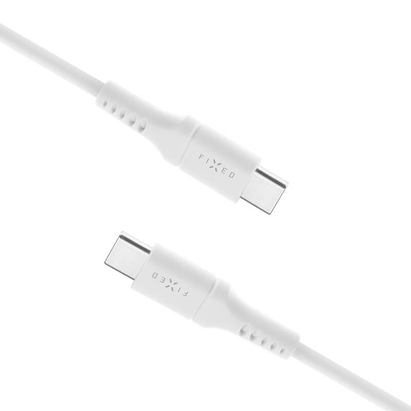 Kabel FIXED Liquid silicone USB-C USB-C s podporou PD, 60W, 0,5m bílý, Kabel, FIXED, Liquid, silicone, USB-C, USB-C, s, podporou, PD, 60W, 0,5m, bílý