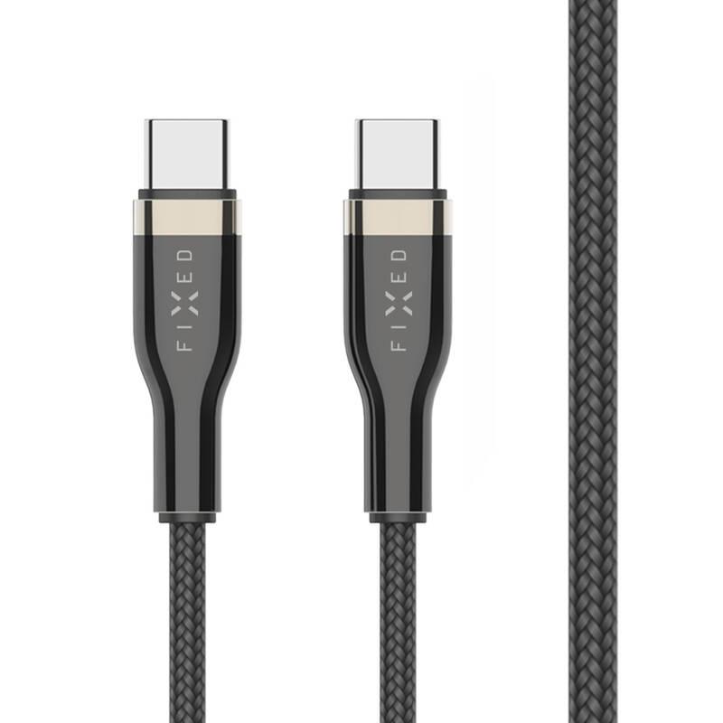 Kabel FIXED USB-C USB-C s podporou PD, 100W, 1,2m černý, Kabel, FIXED, USB-C, USB-C, s, podporou, PD, 100W, 1,2m, černý