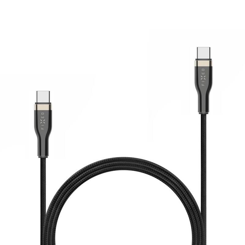 Kabel FIXED USB-C USB-C s podporou PD, 100W, 1,2m černý