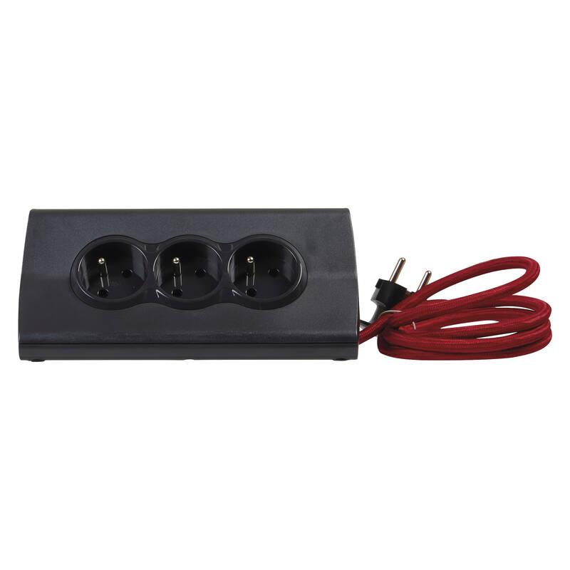 Kabel prodlužovací Legrand 3x zásuvka, USB, 1,5m černý červený, Kabel, prodlužovací, Legrand, 3x, zásuvka, USB, 1,5m, černý, červený