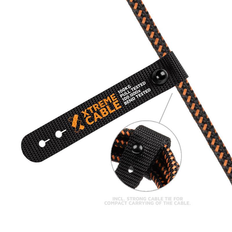 Kabel Xtorm Xtreme USB-C Lightning, 1,5m černý oranžový