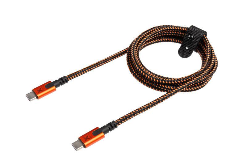 Kabel Xtorm Xtreme USB-C PD, 1,5m černý oranžový, Kabel, Xtorm, Xtreme, USB-C, PD, 1,5m, černý, oranžový