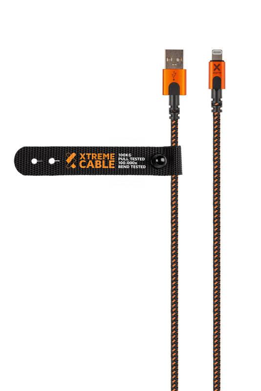 Kabel Xtorm Xtreme USB Lightning, 1,5m černý oranžový, Kabel, Xtorm, Xtreme, USB, Lightning, 1,5m, černý, oranžový